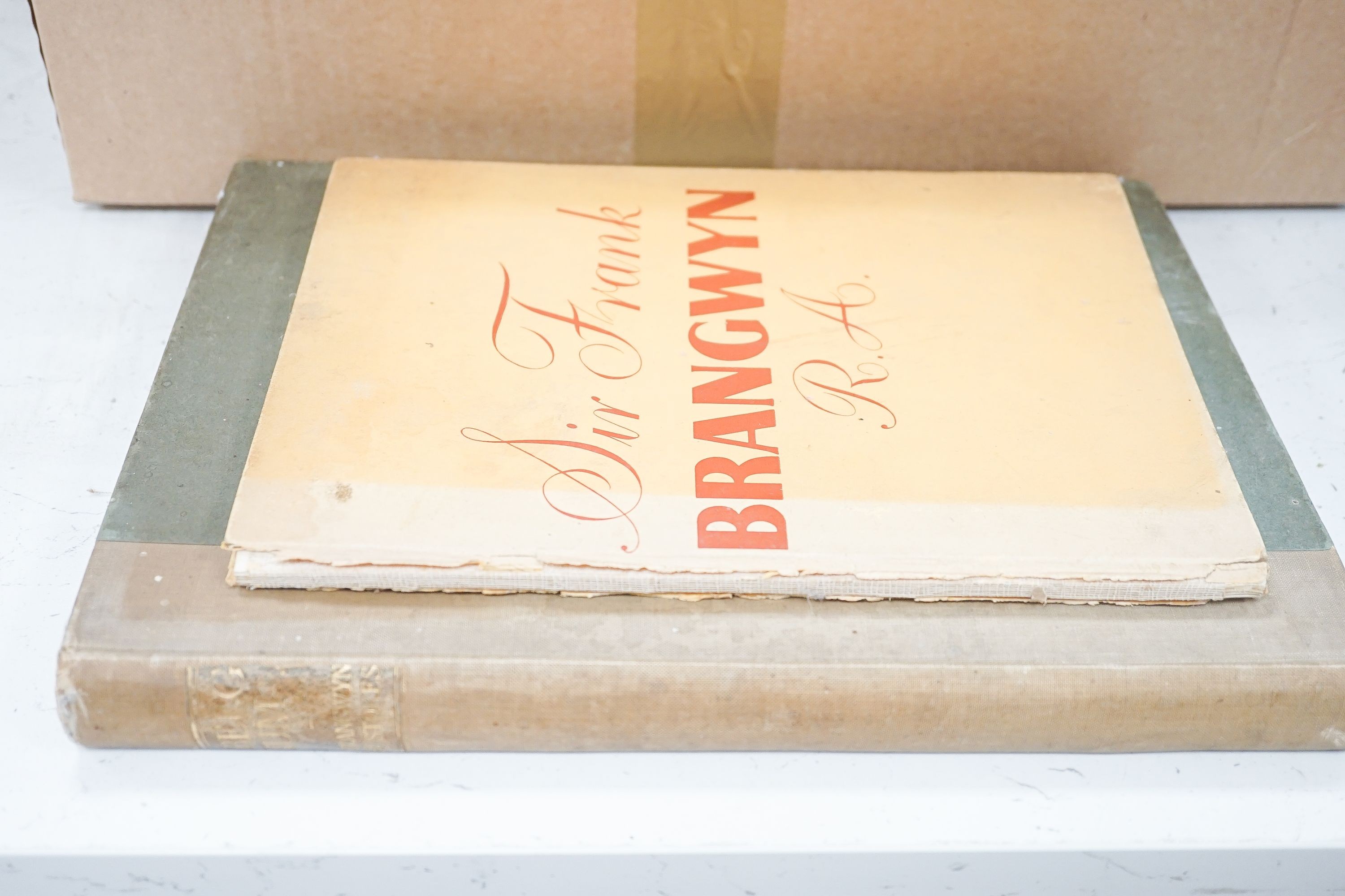 Brangwyn, Frank, Sir R.A. - A collection of 21 books or periodicals by, about or illustrated by, includig: The Etchings of, 1926; Walter Show - Sparrow - Frank Brangwyn and his work, 1911; Kinglake, A.W. - Eothen, 1916';